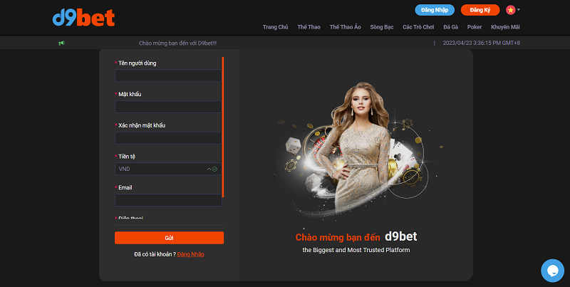 Cách đăng ký tại D9BET