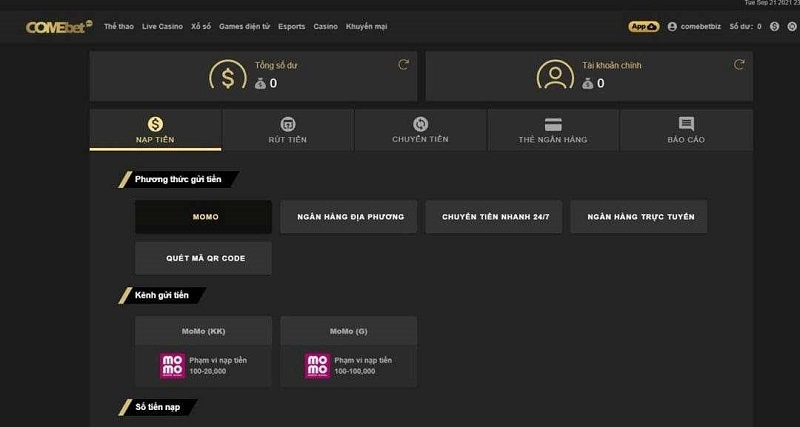 Hệ thống giao dịch tại nhà cái Comebet