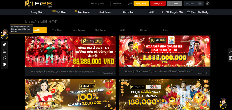 Trang web luôn triển khai các chương trình ưu đãi hấp dẫn