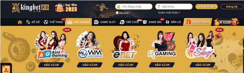 Casino Kingbet86 với nhiều sảnh để trải nghiệm