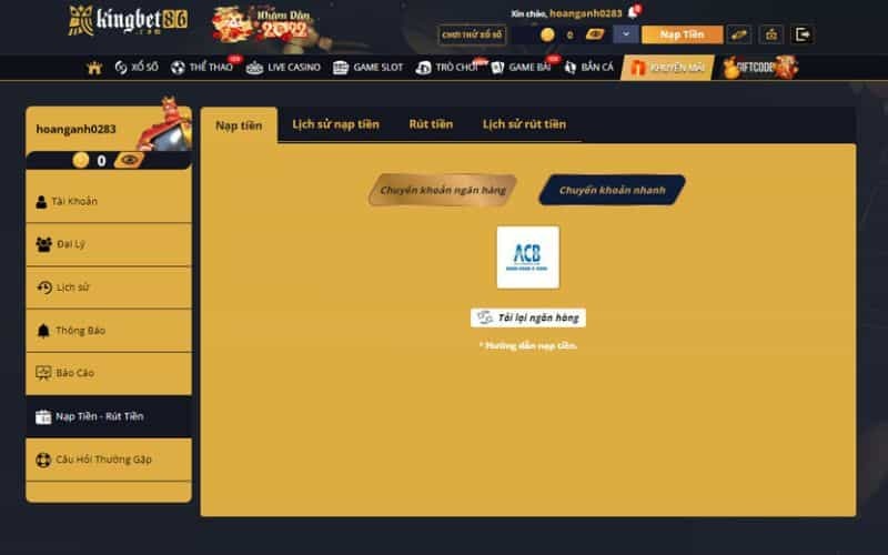 Giao dịch tại nhà cái Kingbet86 thuận tiên
