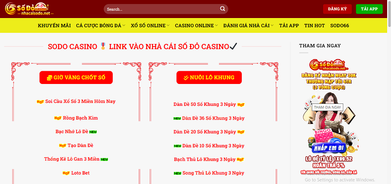 Sodo là điểm chơi lô đề top 1 châu Á